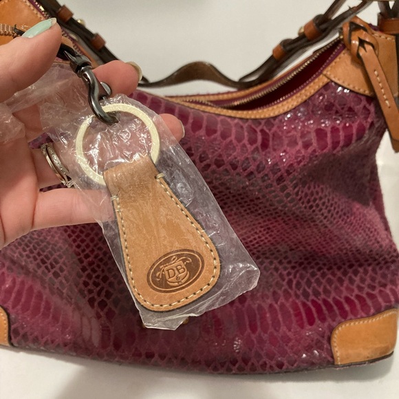 Dooney & Bourke Erica Hobo Rasberry Snakeskin Hobo Bag - Picture 8 of 14